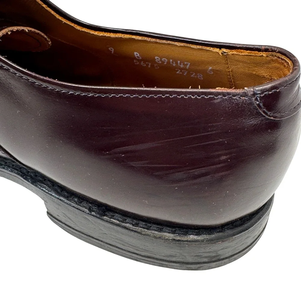 Allen Edmonds Park Avenue Oxford Shoes Leather Burgundy Dress Cap Toe Mens‎ 9 B
